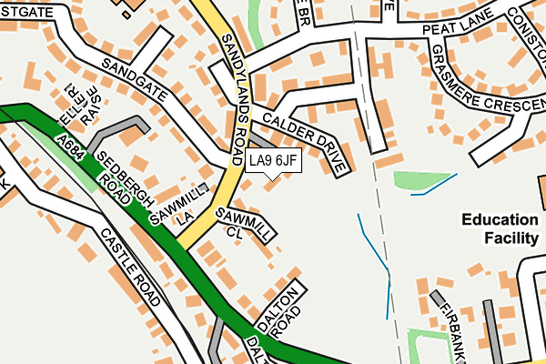 LA9 6JF map - OS OpenMap – Local (Ordnance Survey)