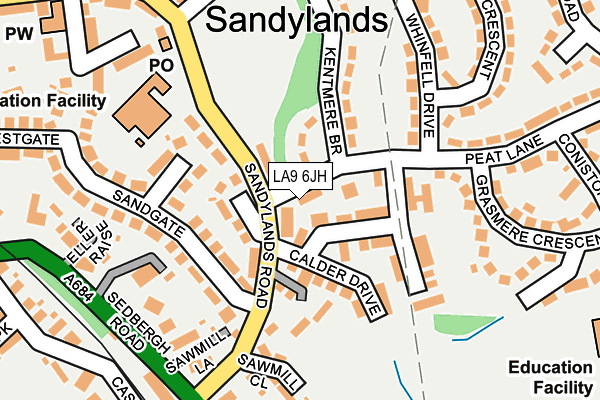 LA9 6JH map - OS OpenMap – Local (Ordnance Survey)