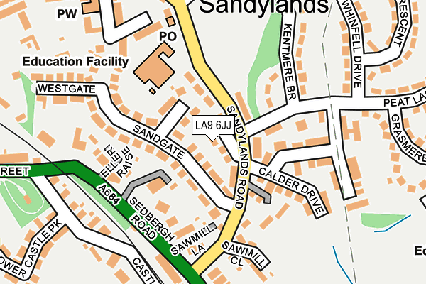 LA9 6JJ map - OS OpenMap – Local (Ordnance Survey)