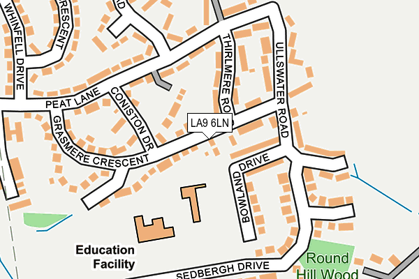LA9 6LN map - OS OpenMap – Local (Ordnance Survey)