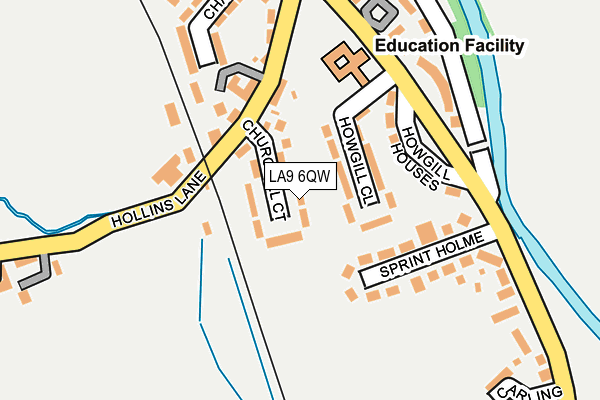 LA9 6QW map - OS OpenMap – Local (Ordnance Survey)