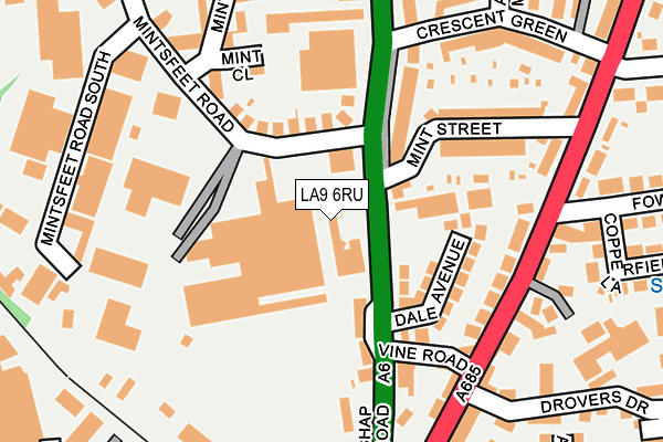 LA9 6RU map - OS OpenMap – Local (Ordnance Survey)