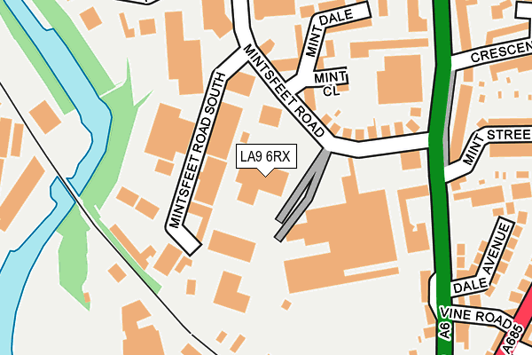 LA9 6RX map - OS OpenMap – Local (Ordnance Survey)