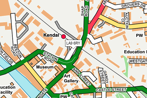 LA9 6RY map - OS OpenMap – Local (Ordnance Survey)