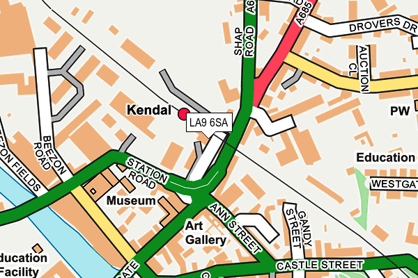 LA9 6SA map - OS OpenMap – Local (Ordnance Survey)