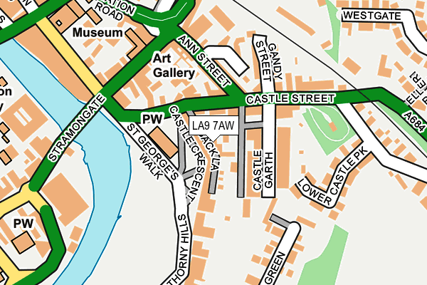 LA9 7AW map - OS OpenMap – Local (Ordnance Survey)