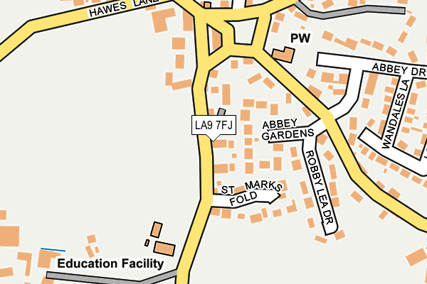 LA9 7FJ map - OS OpenMap – Local (Ordnance Survey)