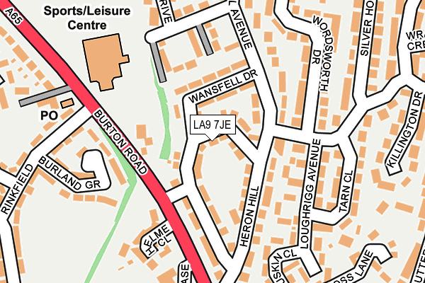LA9 7JE map - OS OpenMap – Local (Ordnance Survey)