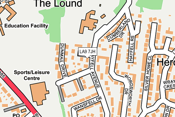 LA9 7JH map - OS OpenMap – Local (Ordnance Survey)