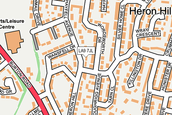 LA9 7JL map - OS OpenMap – Local (Ordnance Survey)