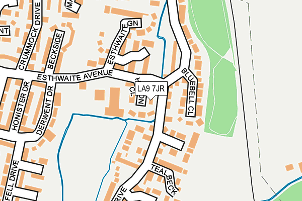 LA9 7JR map - OS OpenMap – Local (Ordnance Survey)