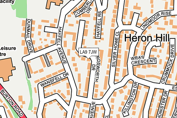 LA9 7JW map - OS OpenMap – Local (Ordnance Survey)
