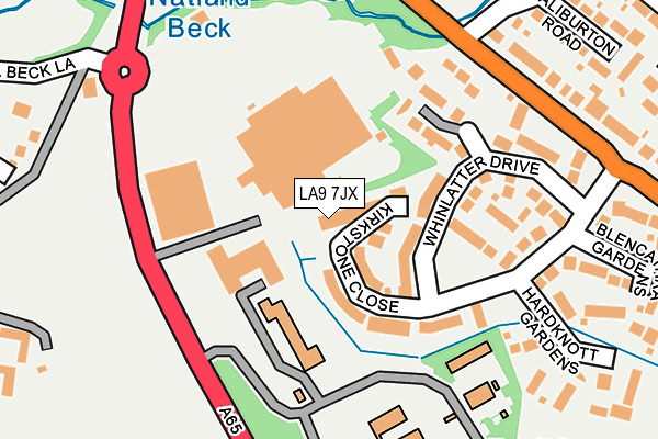 LA9 7JX map - OS OpenMap – Local (Ordnance Survey)