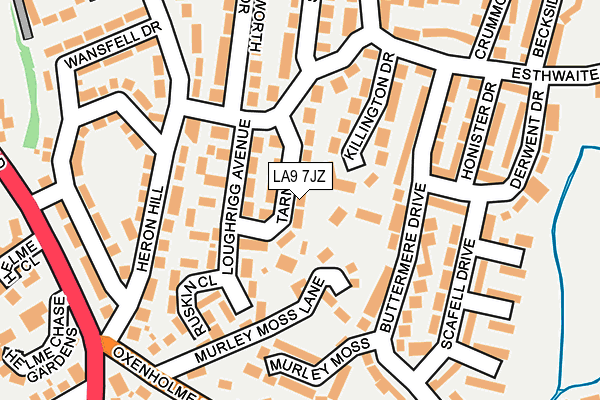LA9 7JZ map - OS OpenMap – Local (Ordnance Survey)