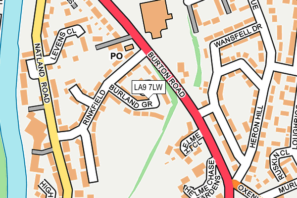 LA9 7LW map - OS OpenMap – Local (Ordnance Survey)