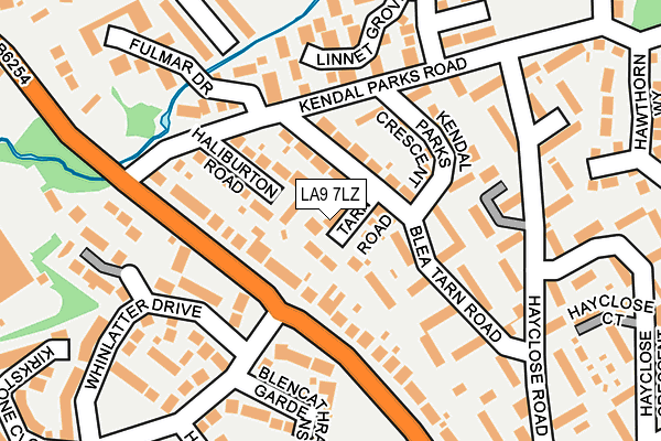 LA9 7LZ map - OS OpenMap – Local (Ordnance Survey)
