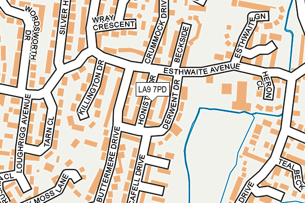 LA9 7PD map - OS OpenMap – Local (Ordnance Survey)