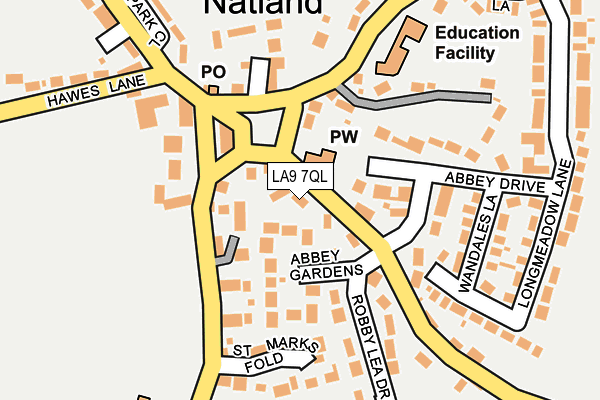 LA9 7QL map - OS OpenMap – Local (Ordnance Survey)