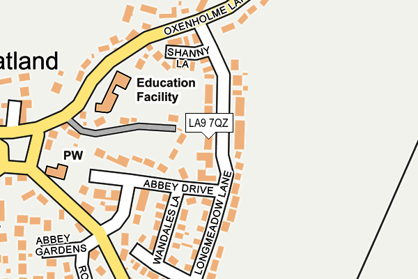 LA9 7QZ map - OS OpenMap – Local (Ordnance Survey)