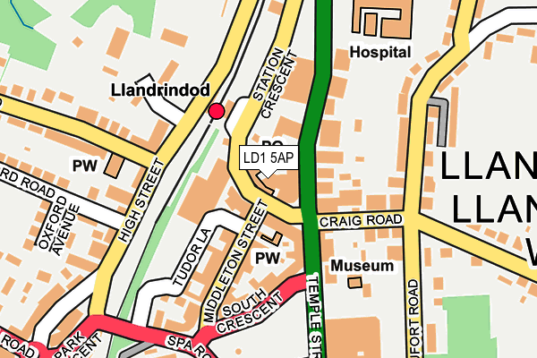 LD1 5AP map - OS OpenMap – Local (Ordnance Survey)