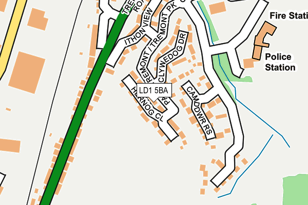LD1 5BA map - OS OpenMap – Local (Ordnance Survey)