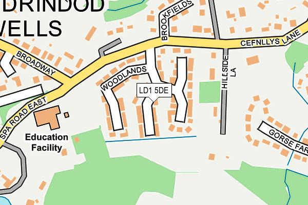 LD1 5DE map - OS OpenMap – Local (Ordnance Survey)