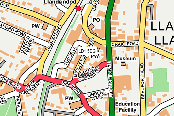 LD1 5DG map - OS OpenMap – Local (Ordnance Survey)