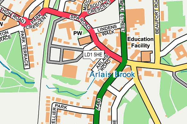 LD1 5HE map - OS OpenMap – Local (Ordnance Survey)