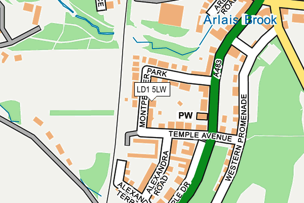 LD1 5LW map - OS OpenMap – Local (Ordnance Survey)