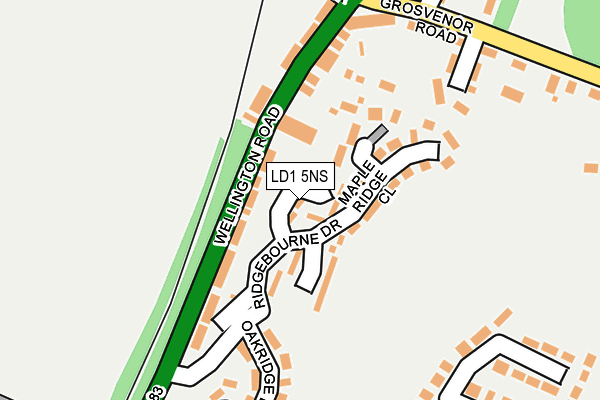 LD1 5NS map - OS OpenMap – Local (Ordnance Survey)
