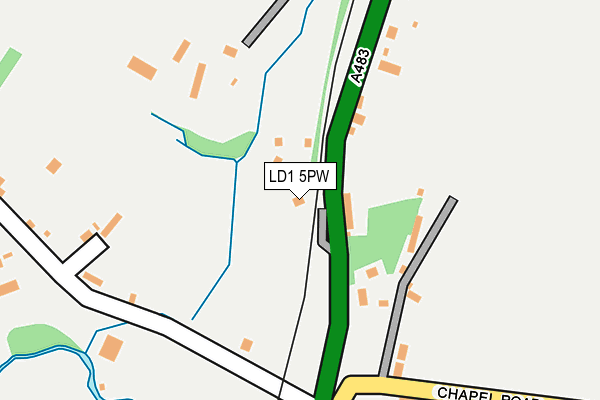 LD1 5PW map - OS OpenMap – Local (Ordnance Survey)