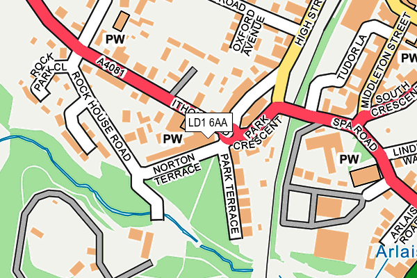 LD1 6AA map - OS OpenMap – Local (Ordnance Survey)