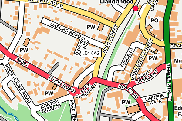 LD1 6AG map - OS OpenMap – Local (Ordnance Survey)