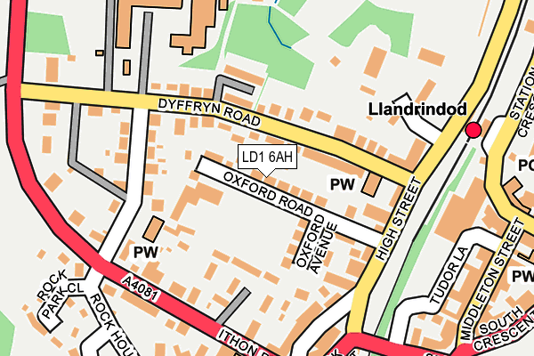 LD1 6AH map - OS OpenMap – Local (Ordnance Survey)