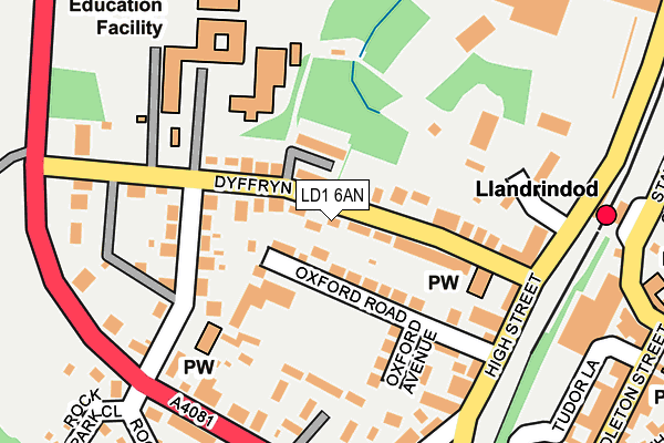 LD1 6AN map - OS OpenMap – Local (Ordnance Survey)
