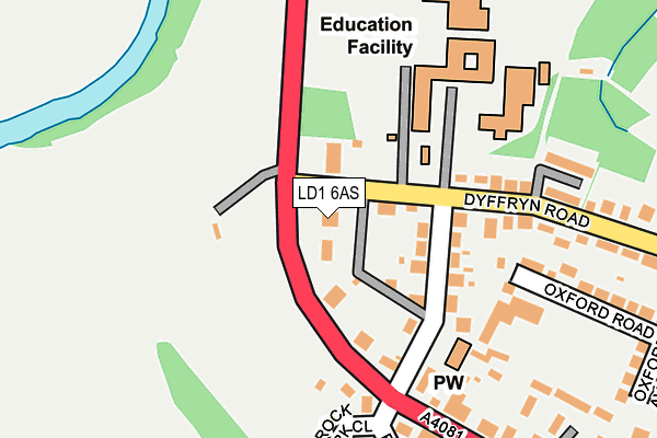 LD1 6AS map - OS OpenMap – Local (Ordnance Survey)