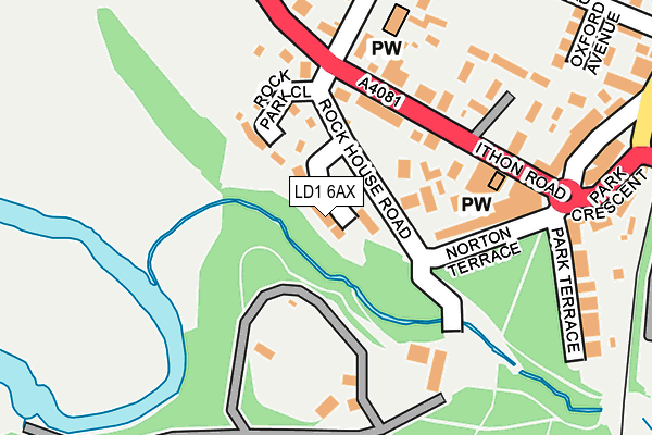 LD1 6AX map - OS OpenMap – Local (Ordnance Survey)