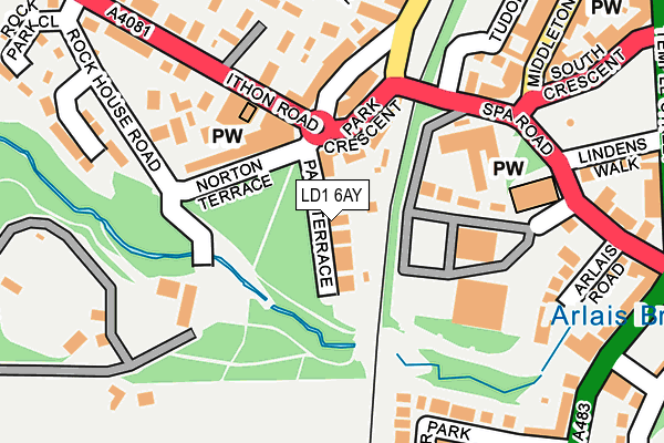 LD1 6AY map - OS OpenMap – Local (Ordnance Survey)