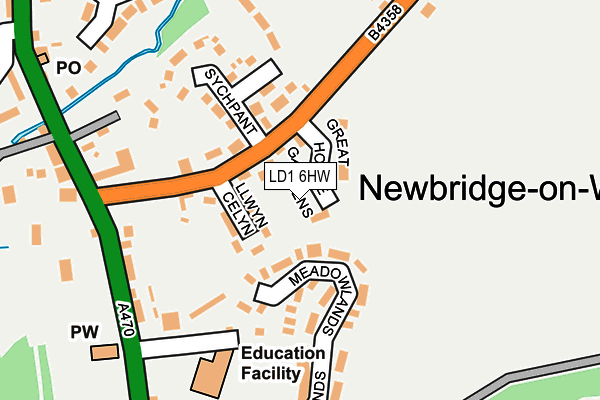 LD1 6HW map - OS OpenMap – Local (Ordnance Survey)