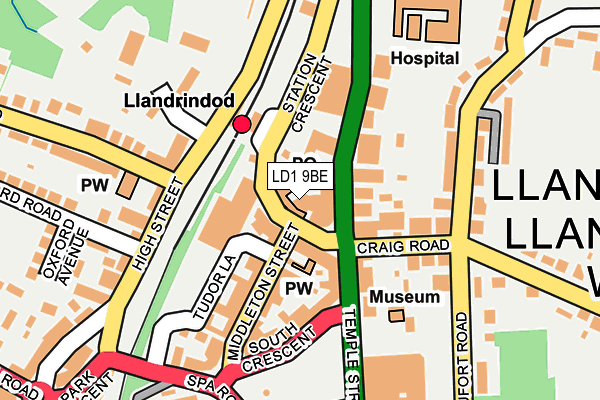 LD1 9BE map - OS OpenMap – Local (Ordnance Survey)