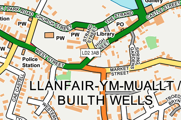 LD2 3AB map - OS OpenMap – Local (Ordnance Survey)