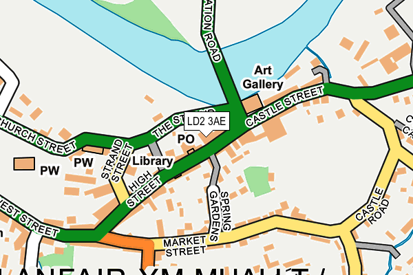 LD2 3AE map - OS OpenMap – Local (Ordnance Survey)