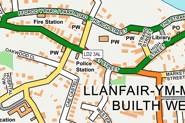 LD2 3AL map - OS OpenMap – Local (Ordnance Survey)