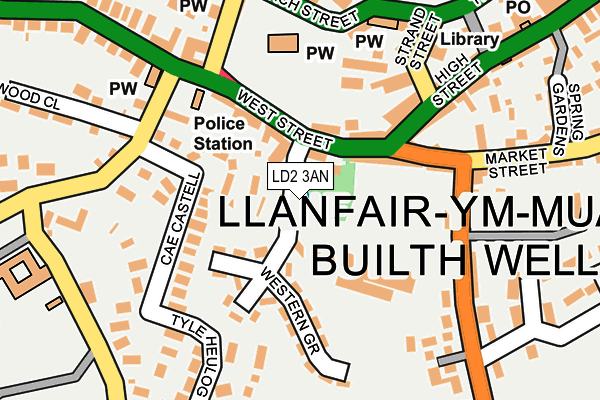 LD2 3AN map - OS OpenMap – Local (Ordnance Survey)