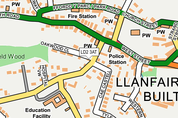 LD2 3AT map - OS OpenMap – Local (Ordnance Survey)