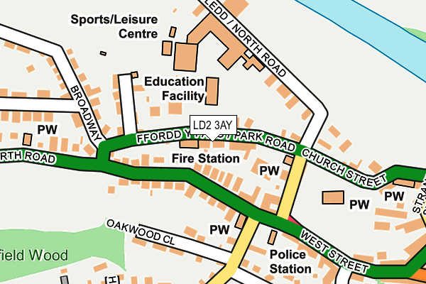 LD2 3AY map - OS OpenMap – Local (Ordnance Survey)