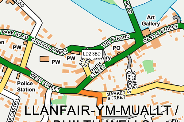 LD2 3BD map - OS OpenMap – Local (Ordnance Survey)