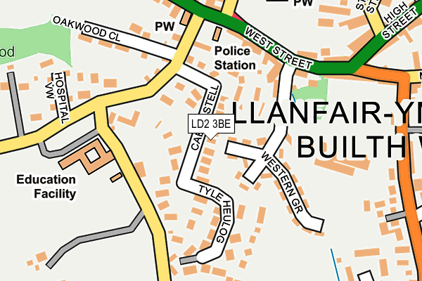 LD2 3BE map - OS OpenMap – Local (Ordnance Survey)