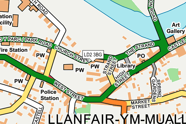 LD2 3BG map - OS OpenMap – Local (Ordnance Survey)