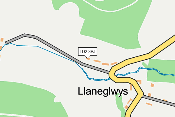 LD2 3BJ map - OS OpenMap – Local (Ordnance Survey)